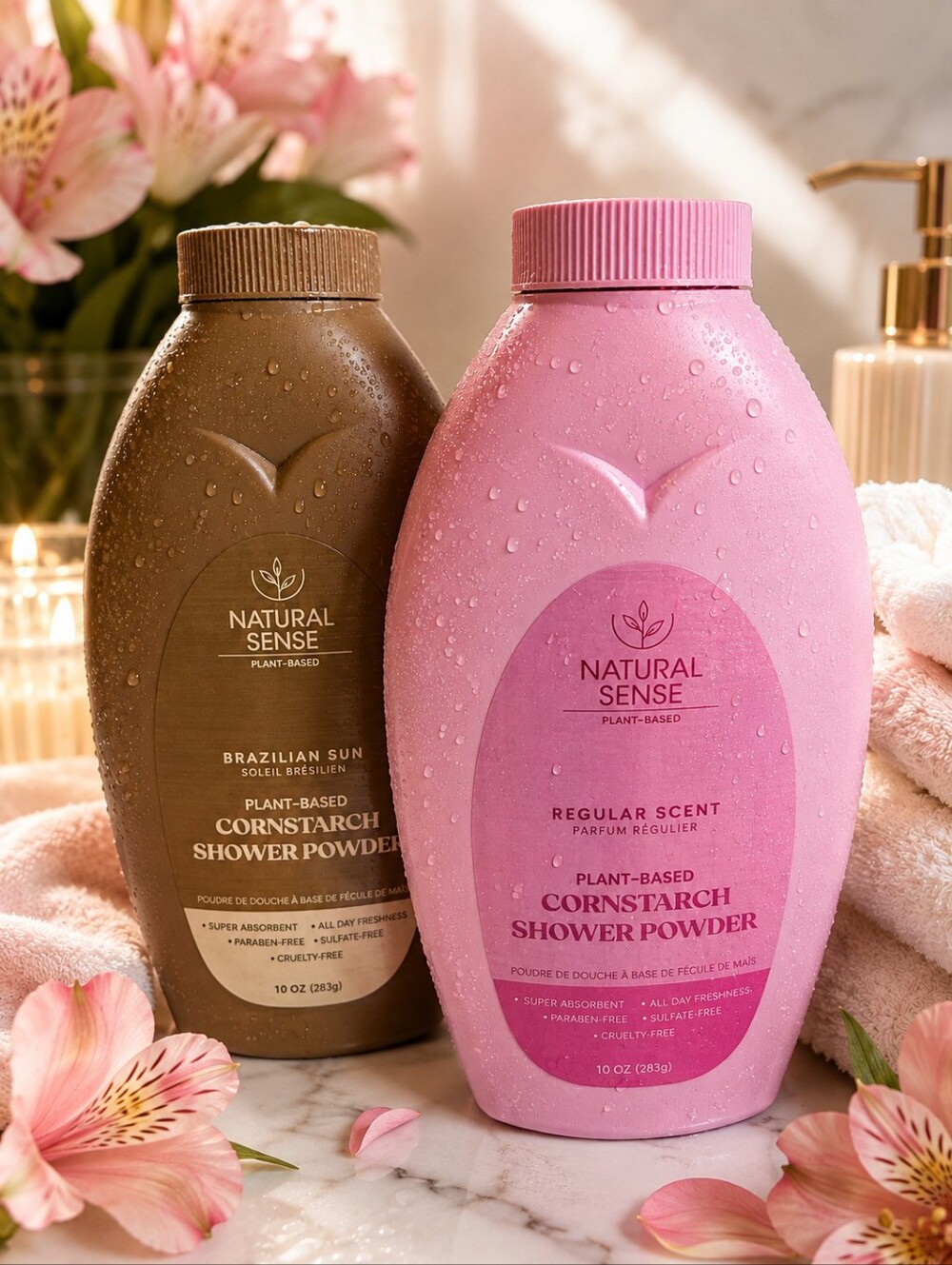 VIRAL NATURAL SENSE PLANT BASED CORNSTARCH SHOWER POWDER DUO 10 OZ EACH